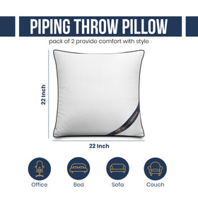 Utopia Bedding white 22x22 insert on a living room sofa