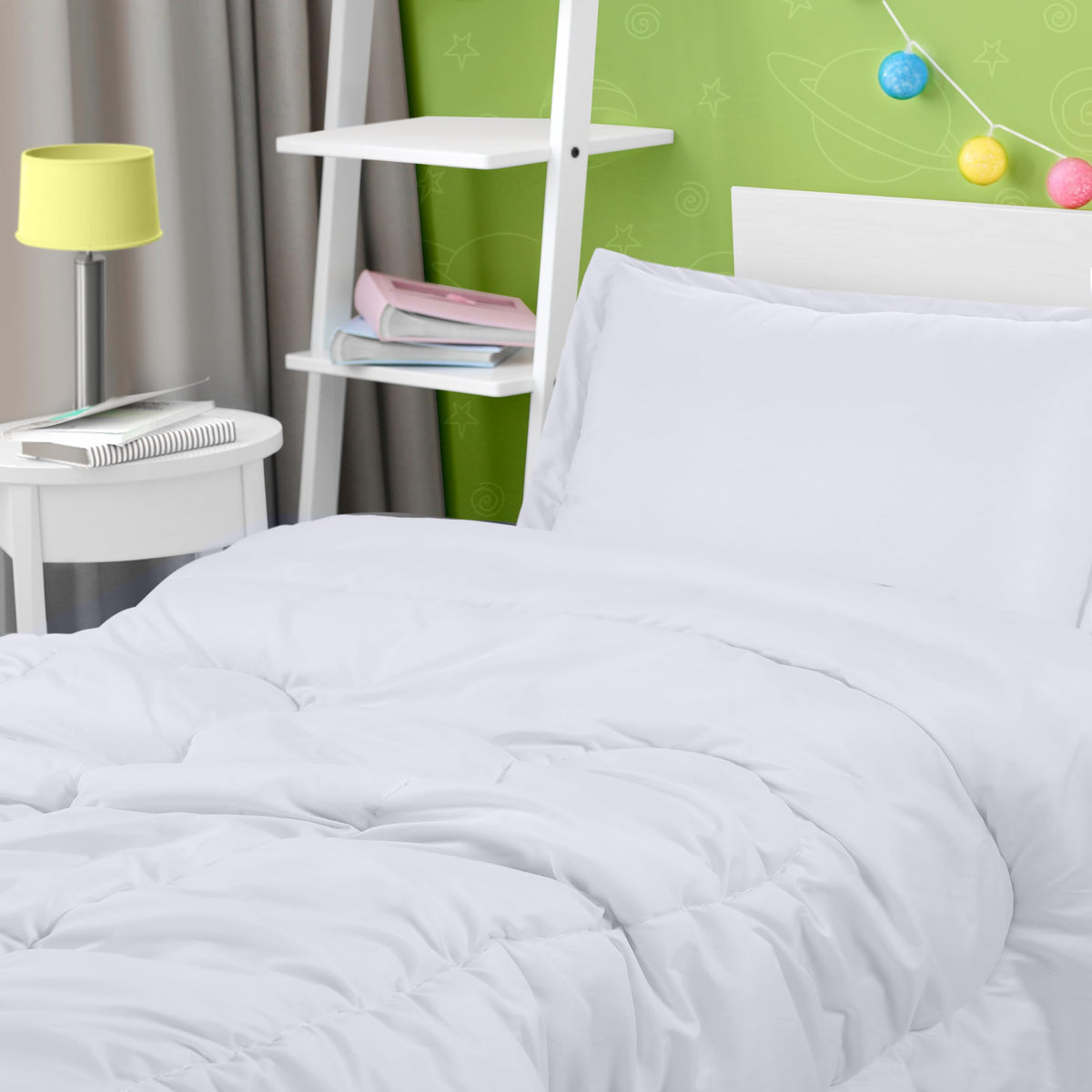 Utopia Bedding twin-size comforter set displayed on a twin bed