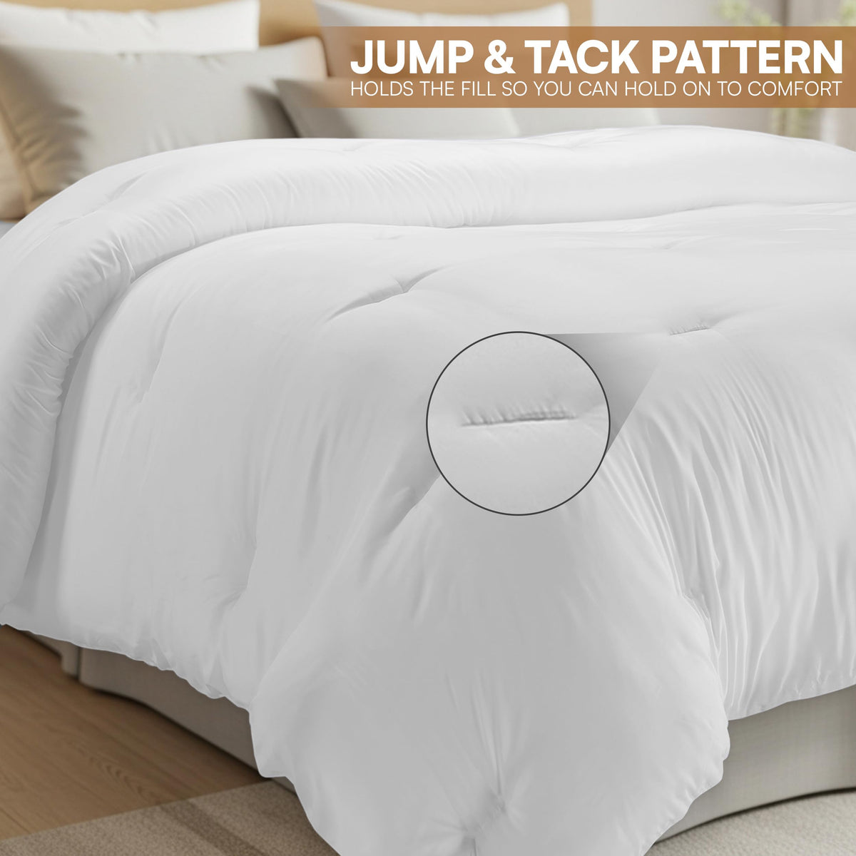 Utopia Bedding white queen comforter adds a clean, versatile look for year-round use.