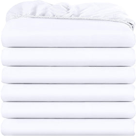 Utopia Bedding white sheets on bed illustrate a tidy, versatile look.