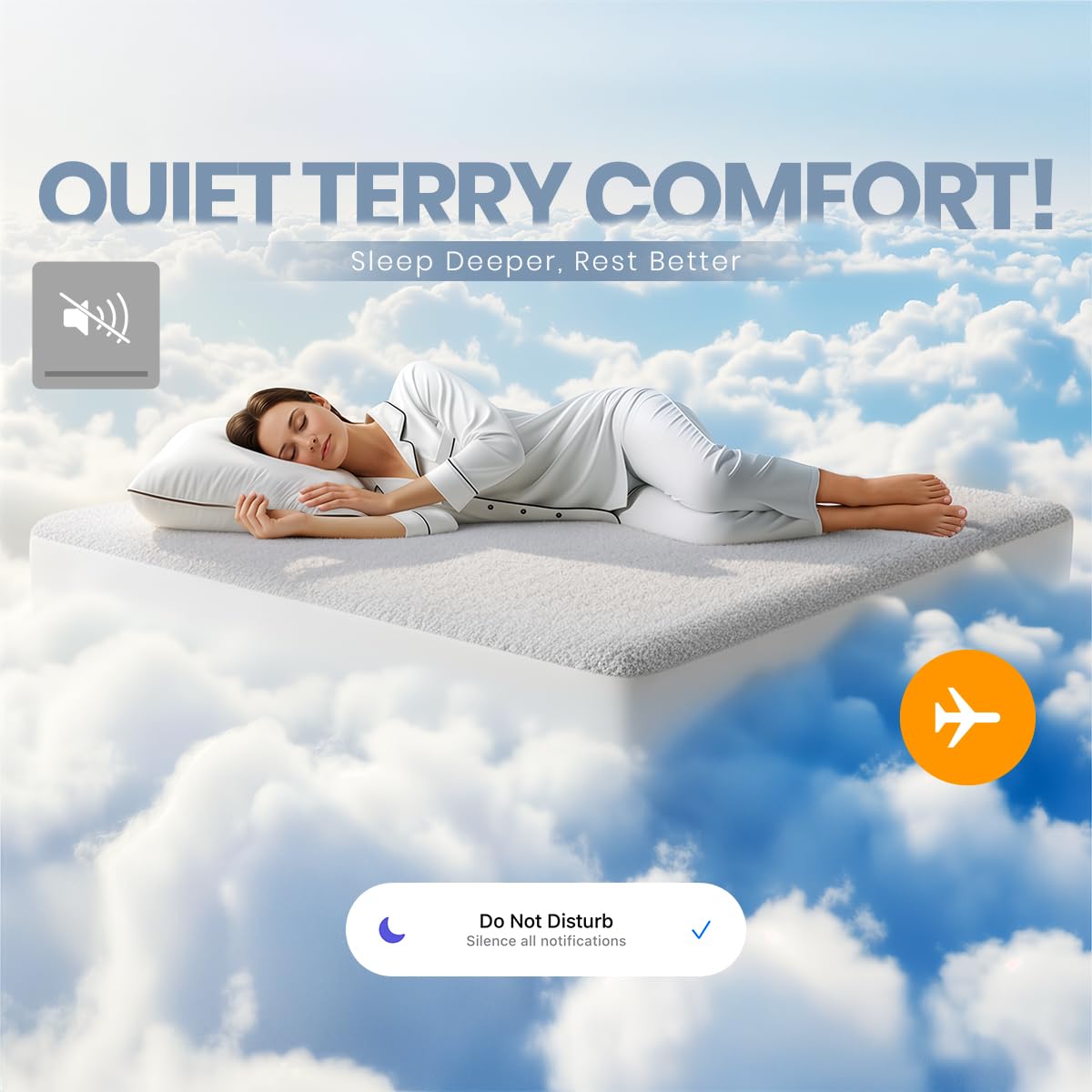 Utopia Bedding white twin protector complements any bedroom setup.