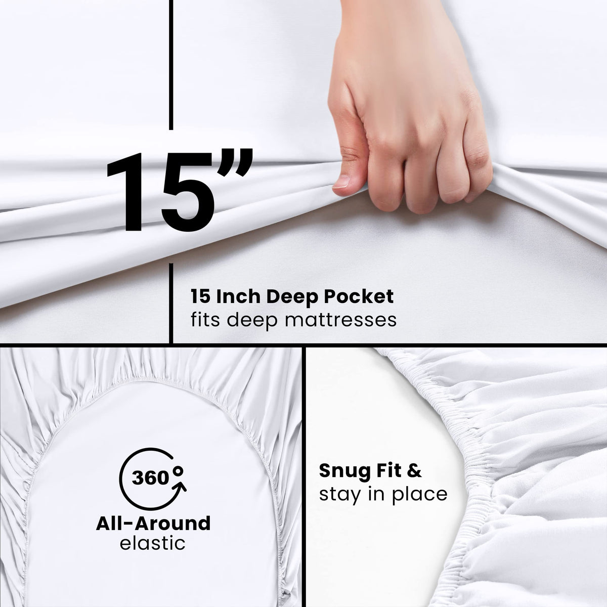 Utopia Bedding white Twin XL fitted sheet for a clean, crisp bed look.