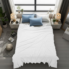 Utopia Bedding white waffle blanket care label highlighting machine washable care