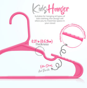 Utopia Home 11.5-inch kids hangers close-up highlights non-slip shoulder grooves