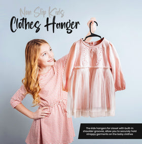 Utopia Home baby clothes organized in a closet with slim infant hangers