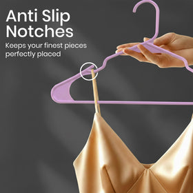 Utopia Home hangers with built-in strap hooks securing camisoles and delicate straps