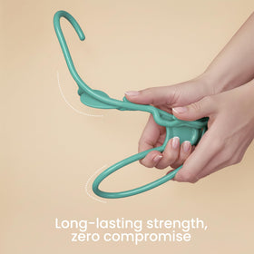 Utopia Home hangers with built-in strap hooks keep delicate straps secure.