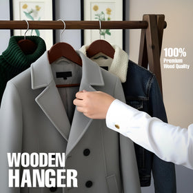 Utopia Home durable wood hangers with smooth finish
