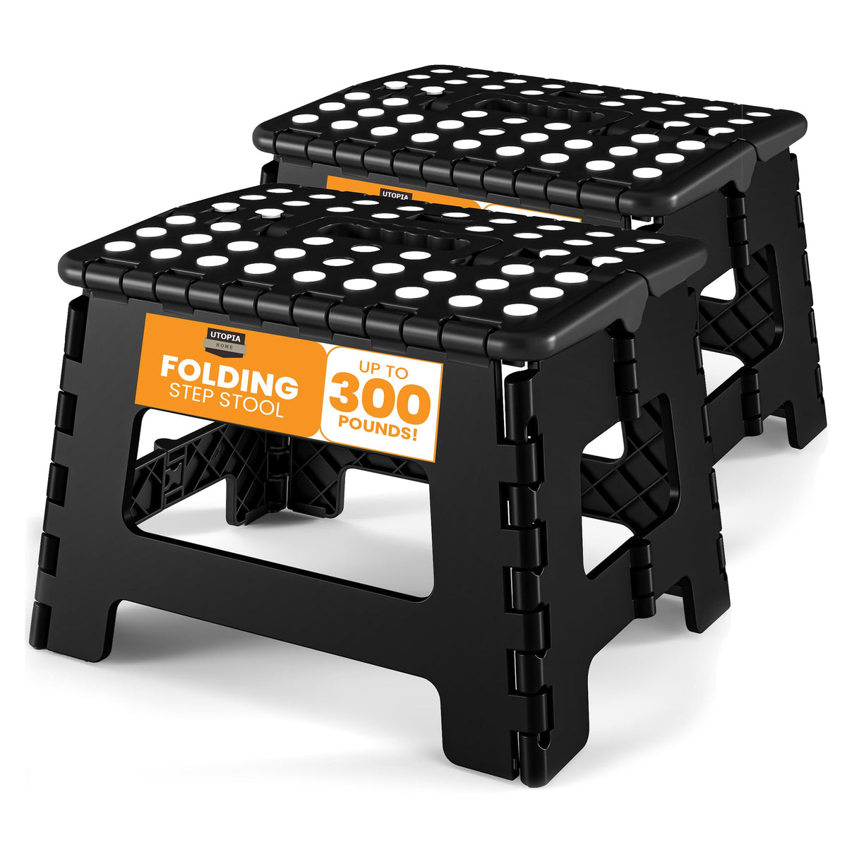 Utopia Home folding step stool with handle for easy reach in compact spaces