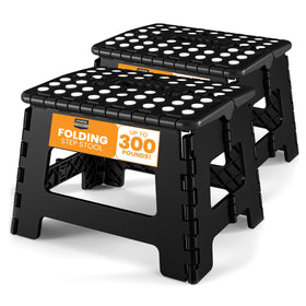 Utopia Home folding step stool with handle for easy reach in compact spaces