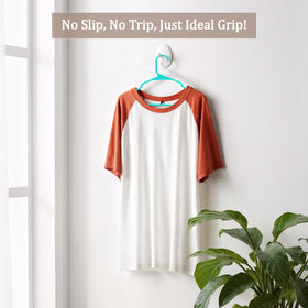 Utopia Home heavy jeans supported by sturdy hangers without distortion.