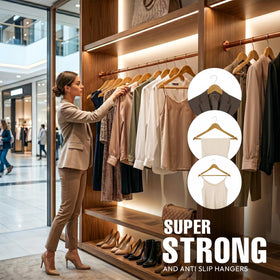 Utopia Home non-slip wooden hangers keep dresses and tops secure.