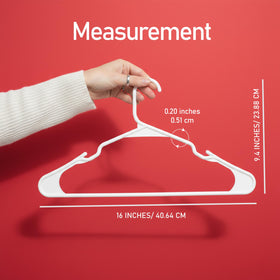 Utopia Home hangers side view, sturdy build supports heavy garments without sag.