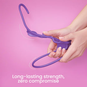 Utopia Home hangers shown with pants illustrating versatile shirts and jeans organization.