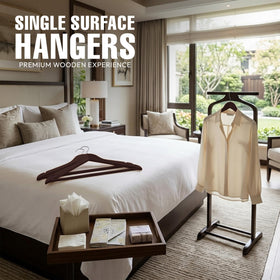 Utopia Home Premium wooden hanger with 360-degree hook for easy access to garments