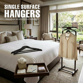 Utopia Home premium wooden hanger with 360-degree hook for easy access to every garment.