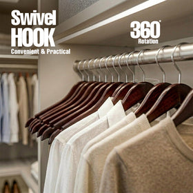 Utopia Home durable finish wooden hangers resist wear and maintain sheen
