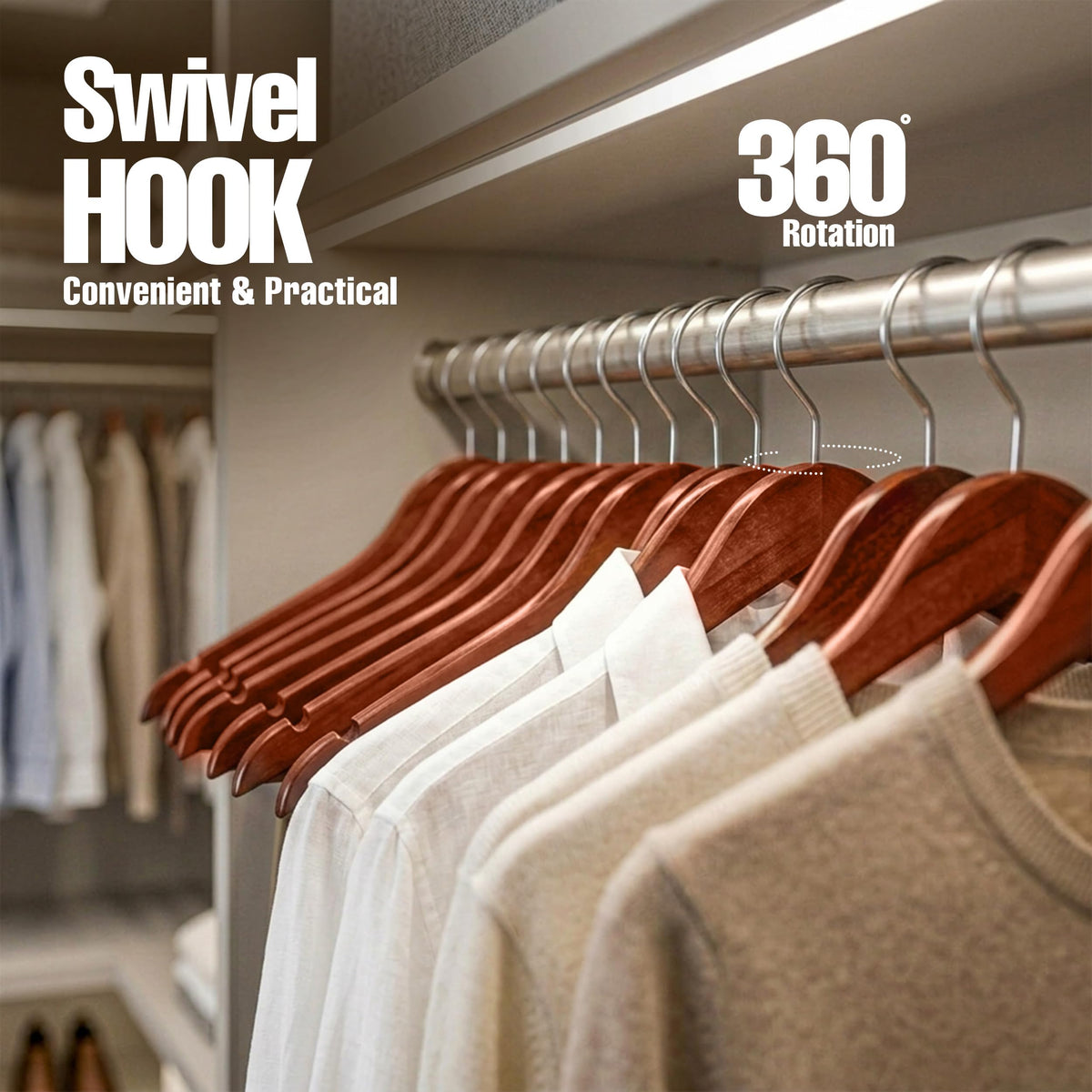 Utopia Home premium wood finish provides durability and a polished closet look.