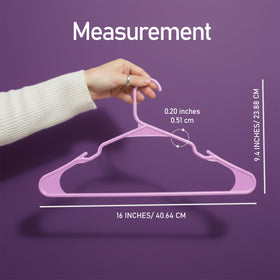 Utopia Home pink hangers on a rod showing slim profile for organized closets