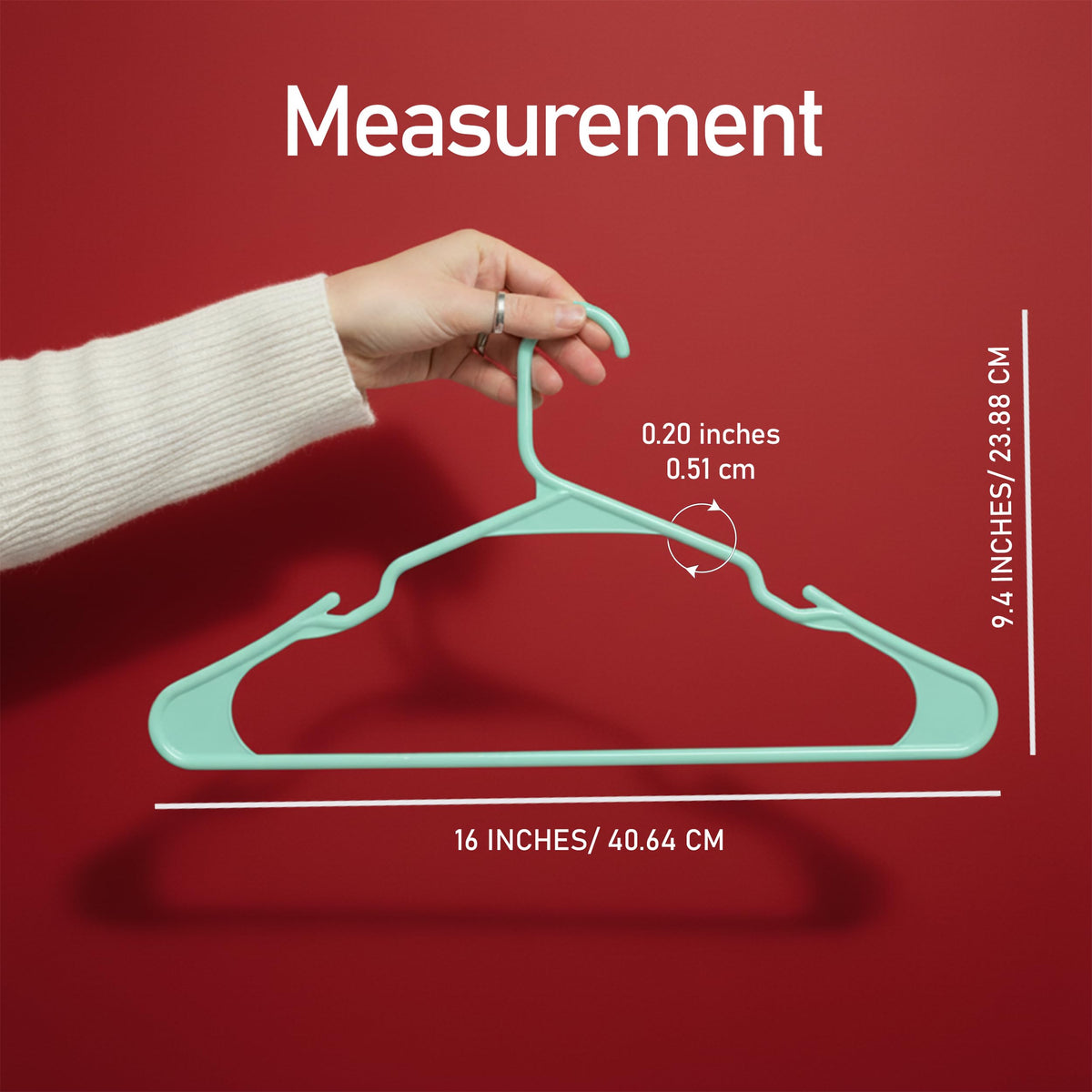 Utopia Home space-saving hangers maximize closet capacity on a single rod.