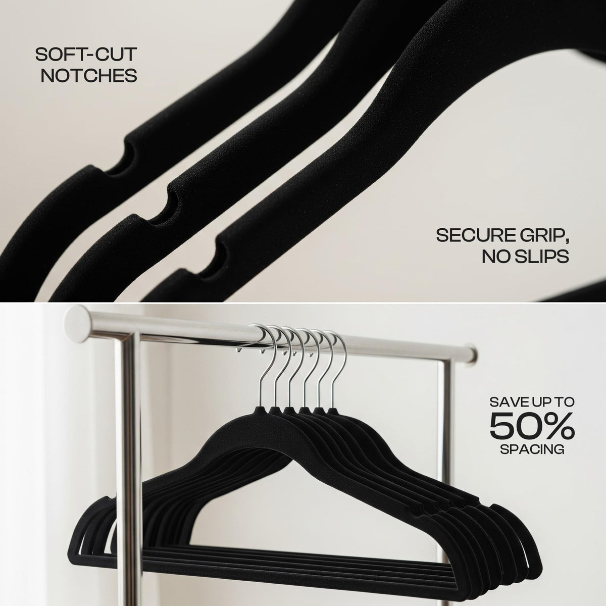 Utopia Home velvet hanger offers non-slip grip for delicate fabrics.