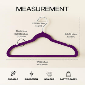 Utopia Home velvet hangers 360 swivel hook enable easy access and quick outfit changes.