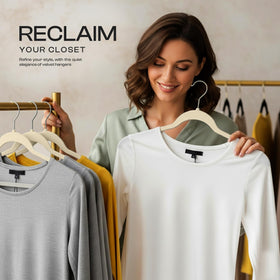 Utopia Home velvet hanger non-slip surface keeps garments secure and wrinkle-free.