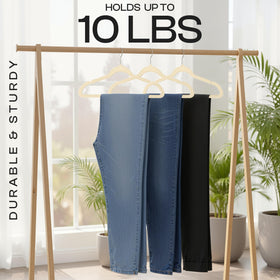 Utopia Home velvet hanger 360-degree hook, easy swiveling for quick outfit access.