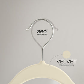 Utopia Home velvet hanger shirt ivory, prevents creases with velvet coating.