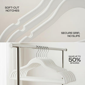 Utopia Home Velvet Hangers ideal for coats, pants, and dresses in busy households.