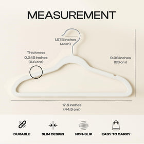 Utopia Home Velvet Hangers create a tidy closet with space-saving organization.