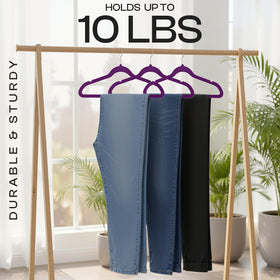 Utopia Home velvet hangers with secure shoulder notches grip delicate straps securely.