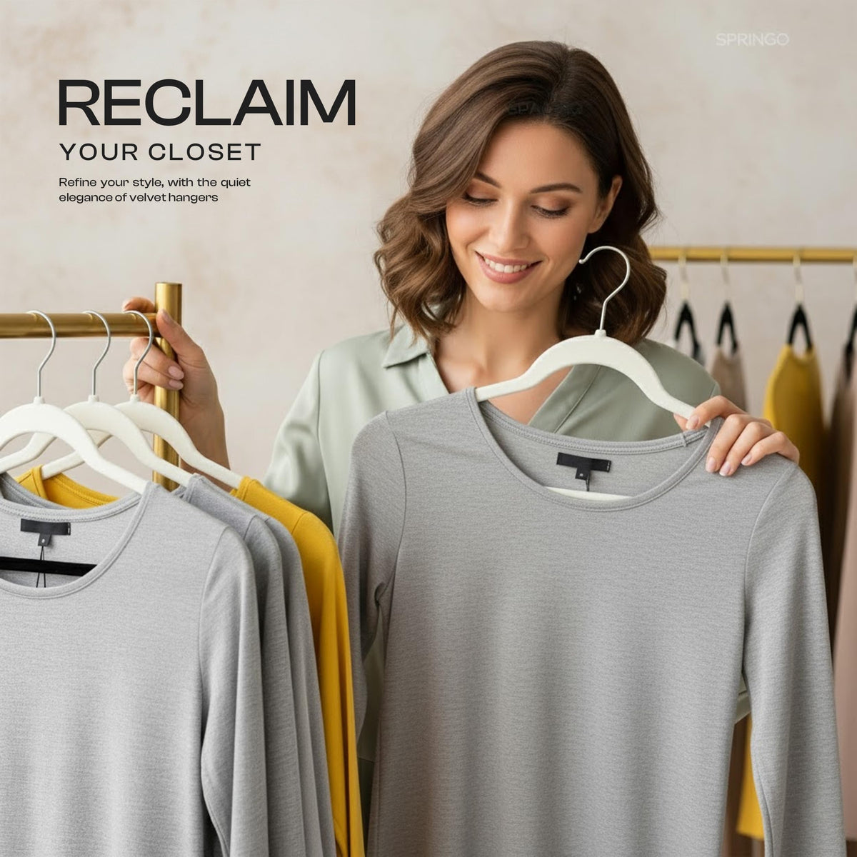 Utopia Home Velvet Hangers slim profile saves closet space while keeping outfits neatly organized.
