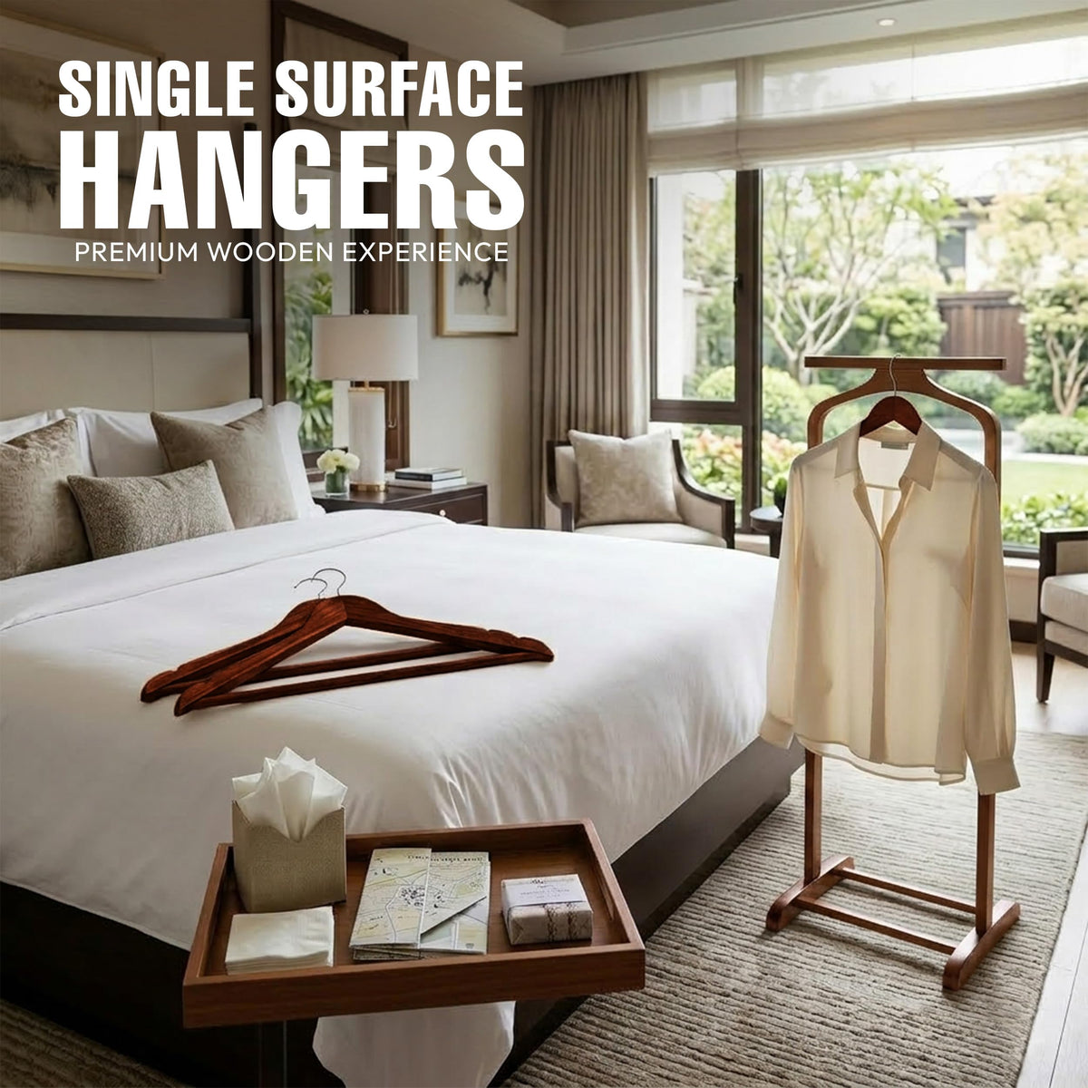 Utopia Home wooden coat hangers with contoured shoulders preserve garment shape
