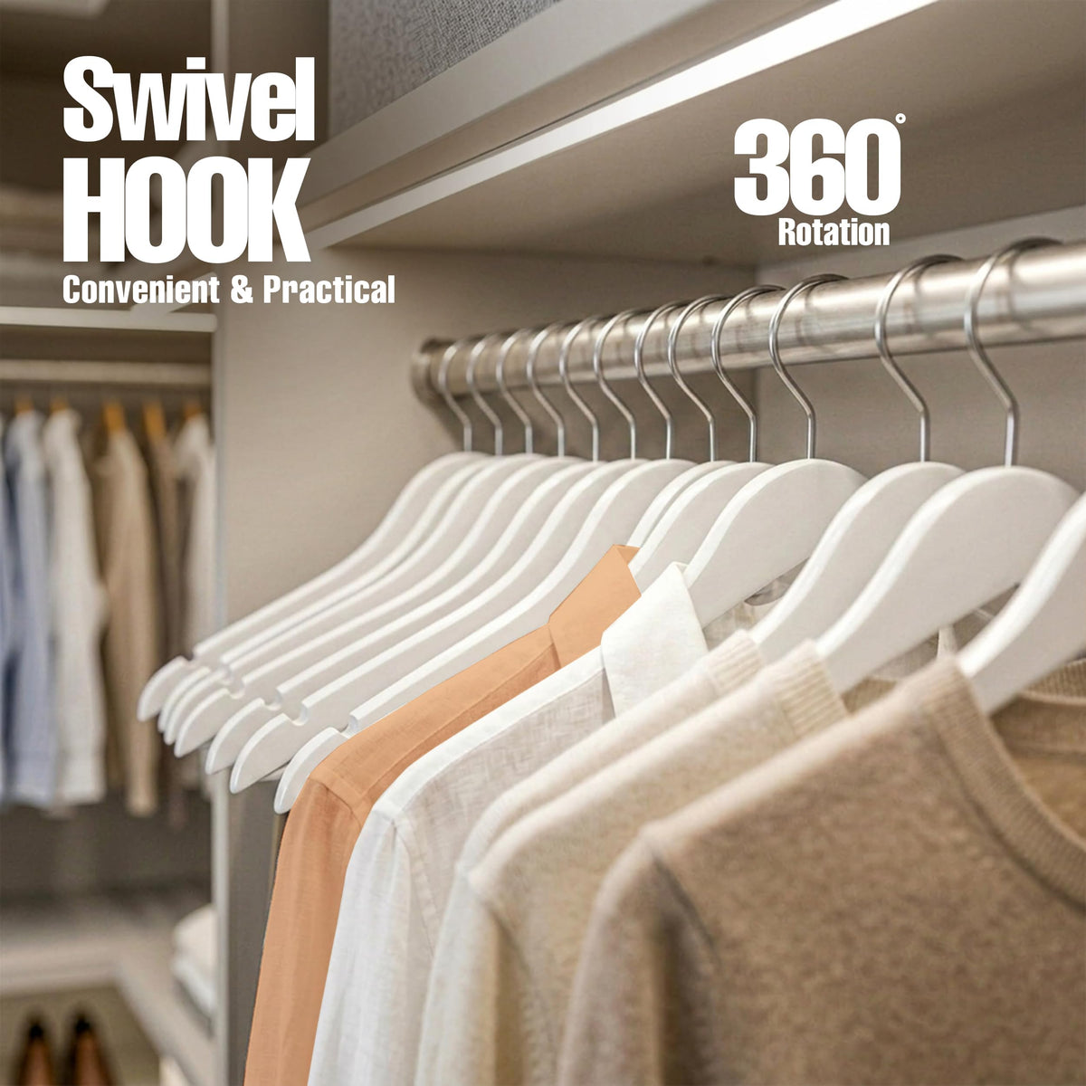 Utopia Home wooden pants hangers support trousers without creasing.