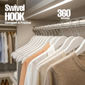 Utopia Home wooden pants hangers support trousers without creasing.
