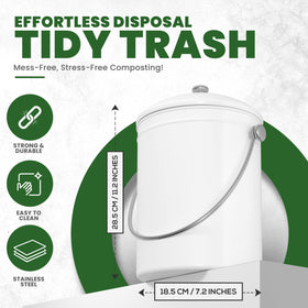 Utopia Kitchen 1.3-gallon bin demonstrates compact kitchen waste storage