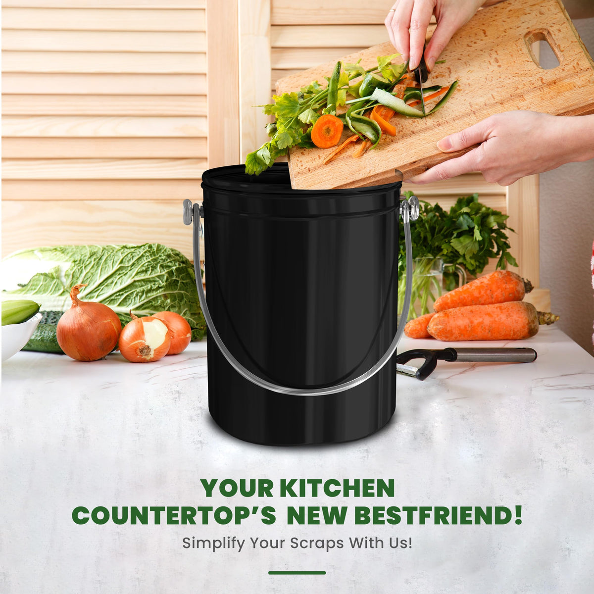 Utopia Kitchen compost bin is easy to clean with warm soap and water.