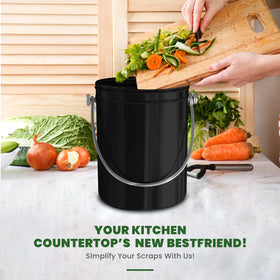 Utopia Kitchen compost bin is easy to clean with warm soap and water.