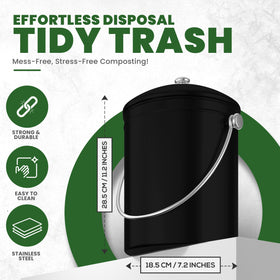 Utopia Kitchen stainless steel compost bin endures daily use without scratches or chips.
