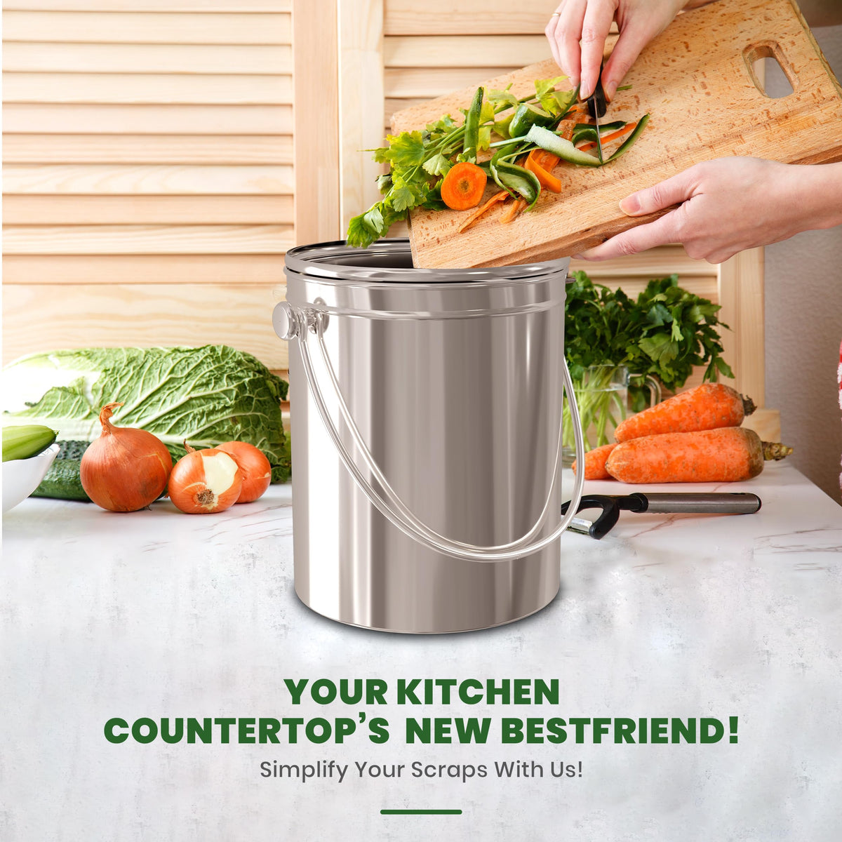Utopia Kitchen easy-clean compost bin for quick, hygienic maintenance.