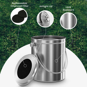 Utopia Kitchen odor-control bin in use to reduce kitchen smells.