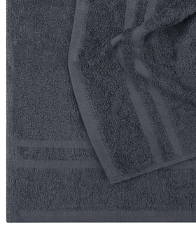 Utopia Towels 100% cotton terry, absorbent and color-retentive after many washes.