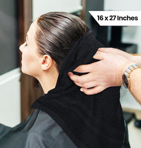 Utopia Towels 100 percent cotton terry salon towel 16x27 black with lasting color