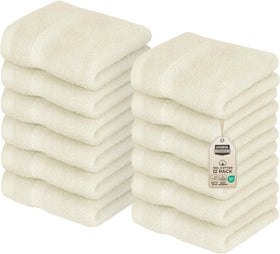 Utopia Towels ivory washcloths, 12x12 inches, ideal for daily face care.