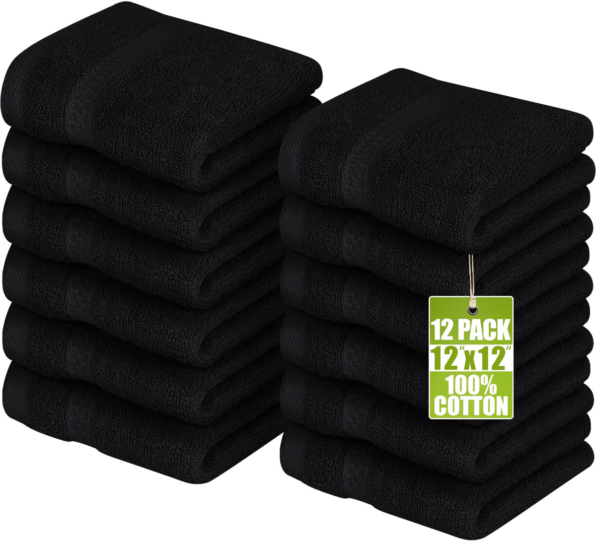 Utopia Towels 12-pack wash cloths, 12x12 inches, soft and absorbent for daily use.