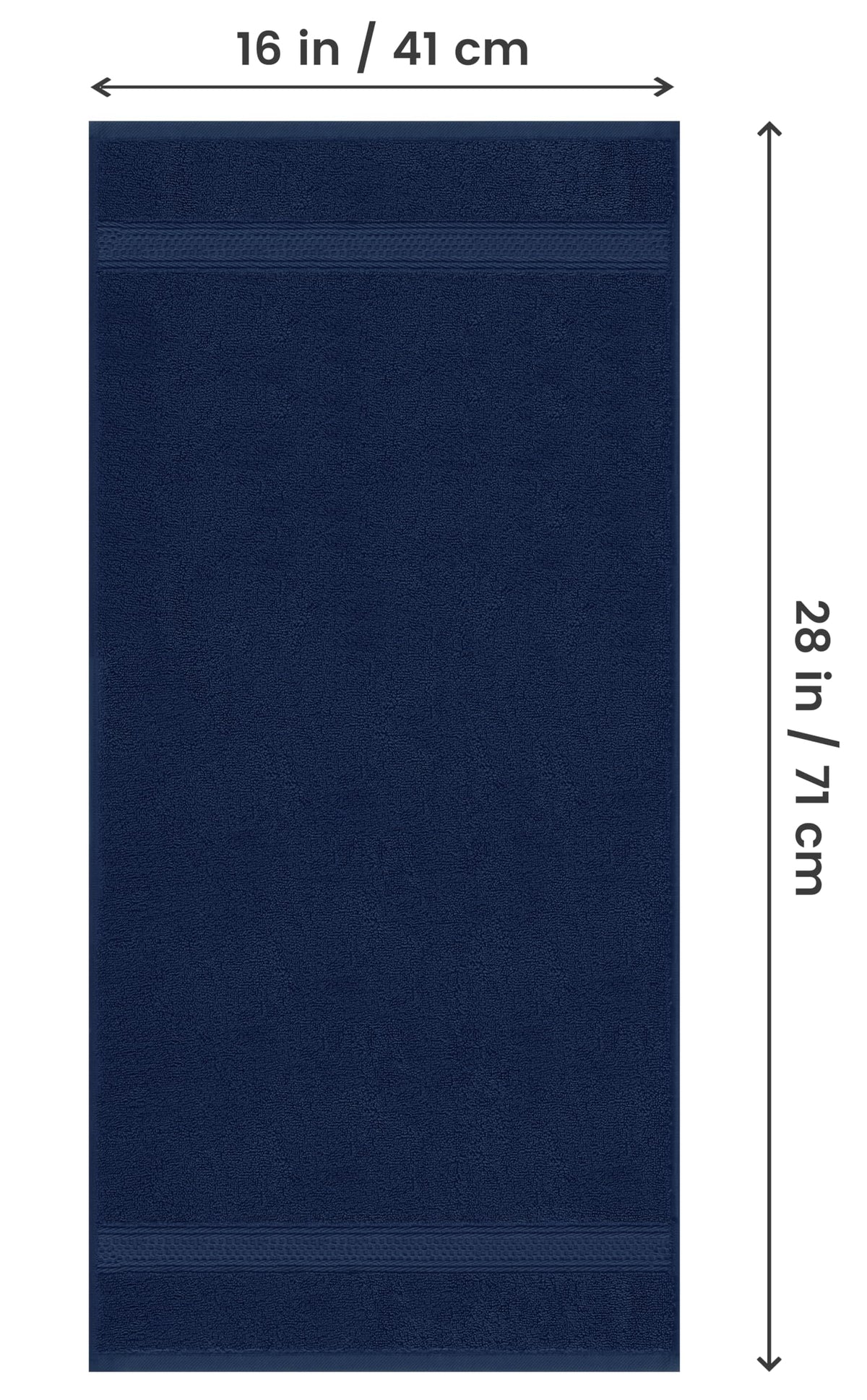 Utopia Towels 16x28 inch hand towel demonstrates generous size for coverage.