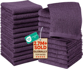 Utopia Towels 24-pack washcloths, 12x12 inches, soft and absorbent for daily use.