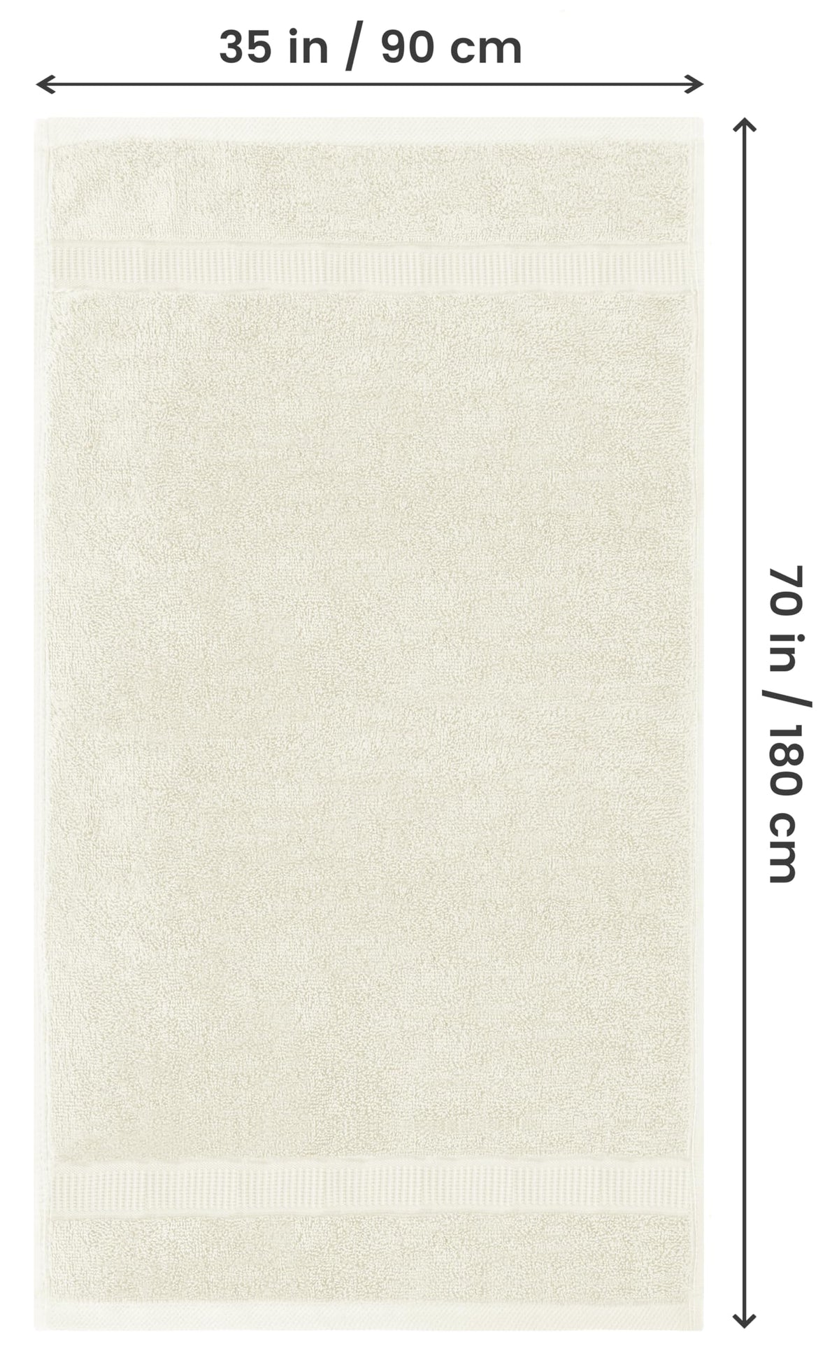 Jumbo bath sheet in ivory from Utopia Towels, full-body coverage and soft weave.