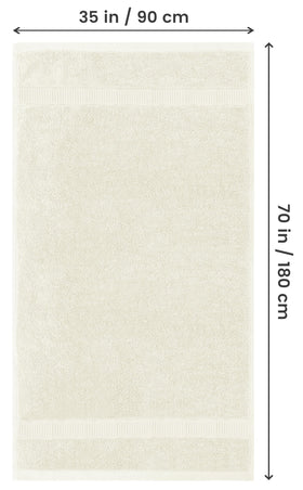 Jumbo bath sheet in ivory from Utopia Towels, full-body coverage and soft weave.